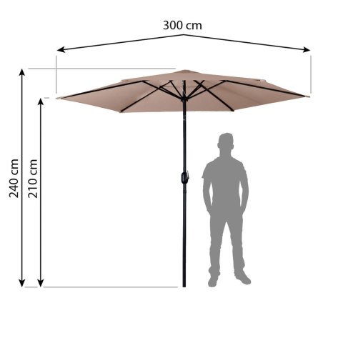 Duży Parasol Ogrodowy Plonos + Pokrowiec 300 cm – Beżowy i Wodoodporny Duży Parasol Ogrodowy Plonos + Pokrowiec 300 cm – Beżowy i Wodoodporny