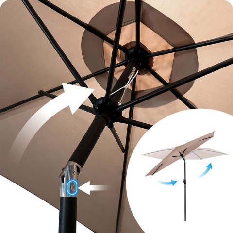 Duży Parasol Ogrodowy Plonos + Pokrowiec 300 cm – Beżowy i Wodoodporny Duży Parasol Ogrodowy Plonos + Pokrowiec 300 cm – Beżowy i Wodoodporny