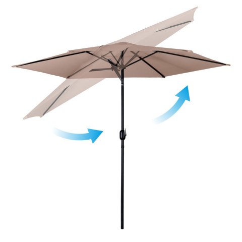 Duży Parasol Ogrodowy Plonos + Pokrowiec 300 cm – Beżowy i Wodoodporny Duży Parasol Ogrodowy Plonos + Pokrowiec 300 cm – Beżowy i Wodoodporny