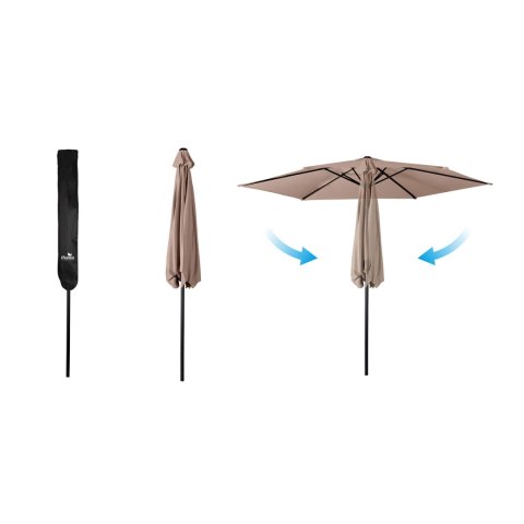 Duży Parasol Ogrodowy Plonos + Pokrowiec 300 cm – Beżowy i Wodoodporny Duży Parasol Ogrodowy Plonos + Pokrowiec 300 cm – Beżowy i Wodoodporny