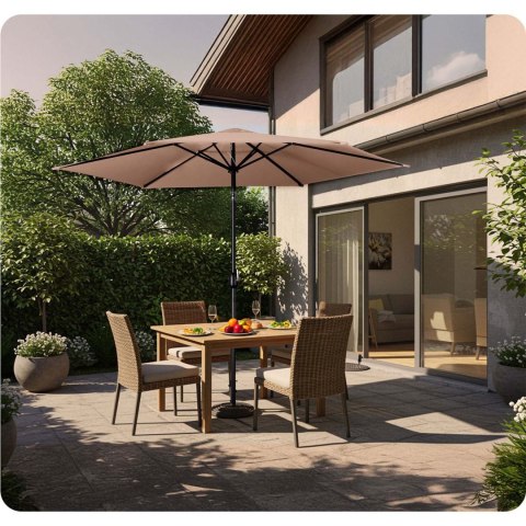 Duży Parasol Ogrodowy Plonos + Pokrowiec 300 cm – Beżowy i Wodoodporny Duży Parasol Ogrodowy Plonos + Pokrowiec 300 cm – Beżowy i Wodoodporny