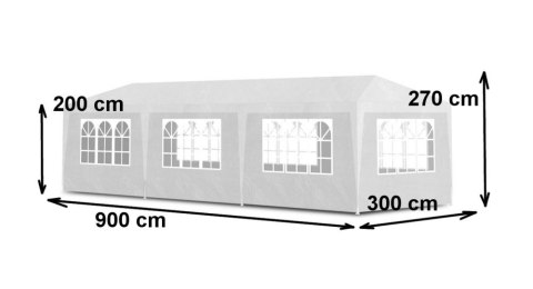 Pawilon Ogrodowy Iventowy MultiGarden 3x9 m – Namiot z 8 Ściankami Biały Pawilon Ogrodowy Iventowy MultiGarden 3x9 m – Namiot z 8 Ściankami Biały