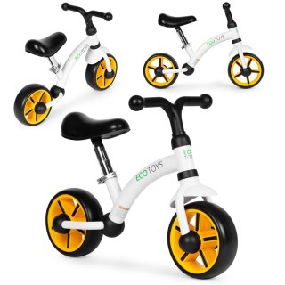 Rowerek Biegowy ECOTOYS – Regulowane Siodełko I Bezpieczna Konstrukcja - Biały