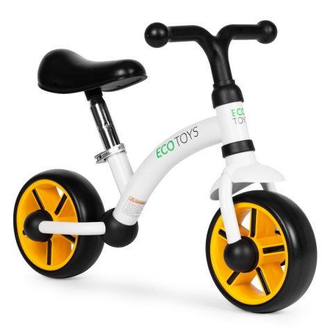 Rowerek Biegowy ECOTOYS – Regulowane Siodełko I Bezpieczna Konstrukcja - Biały