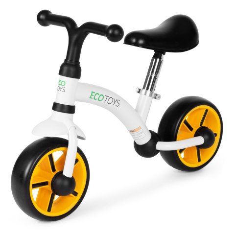 Rowerek Biegowy ECOTOYS – Regulowane Siodełko I Bezpieczna Konstrukcja - Biały