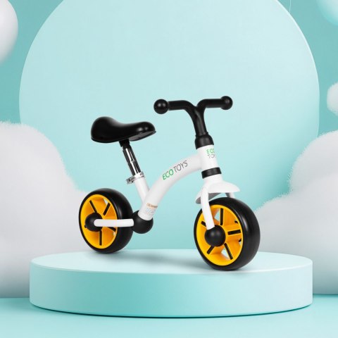 Rowerek Biegowy ECOTOYS – Regulowane Siodełko I Bezpieczna Konstrukcja - Biały