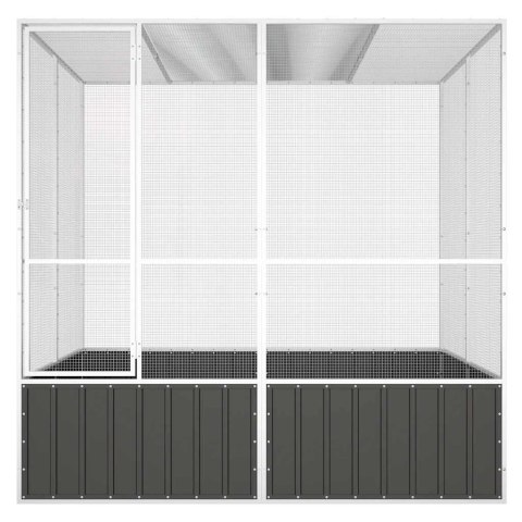 Woliera, antracytowa, 213,5x217,5x211,5 cm, galwanizowana stal Woliera, antracytowa, 213,5x217,5x211,5 cm, galwanizowana stal