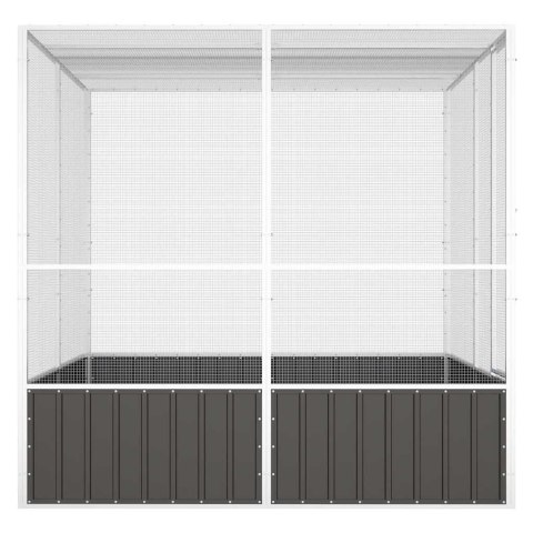 Woliera, antracytowa, 213,5x217,5x211,5 cm, galwanizowana stal Woliera, antracytowa, 213,5x217,5x211,5 cm, galwanizowana stal