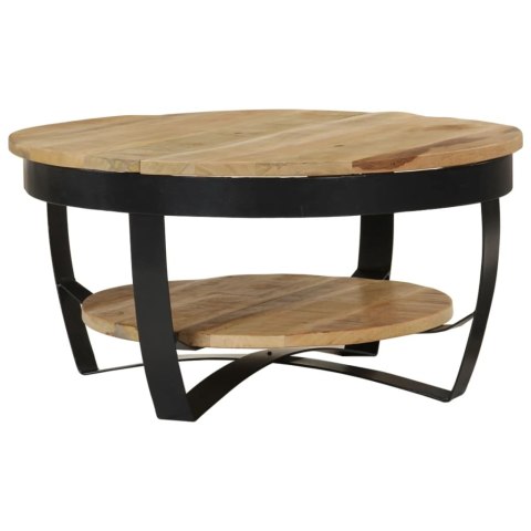 Stolik Kawowy z Drewna Mango 65 cm – Industrialny Styl, Unikalny Design