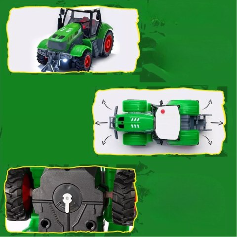 Traktor Na Pilota Z Przyczepą Akumulator Ładowarka Zabawka Rolnicza Dla Dzieci 41cm