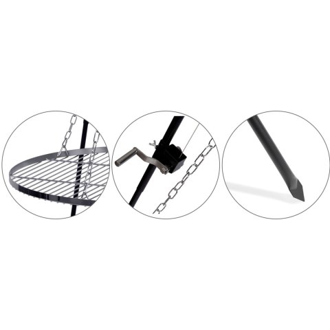 Grill Ogrodowy Trójnóg Berdsen – Regulowany Duży Ruszt 80 cm Grill Ogrodowy Trójnóg Berdsen – Regulowany Duży Ruszt 80 cm