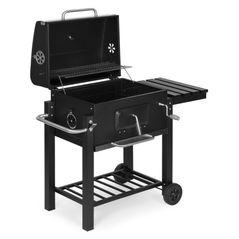 Grill Ogrodowy Z Pokrywą Antracyt Ruszt 53x34 cm Duży Metalowy