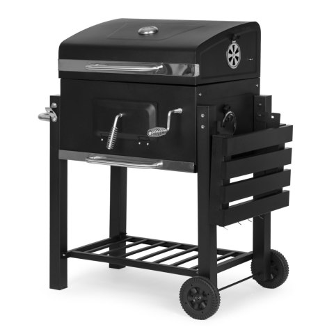 Grill Ogrodowy Z Pokrywą Antracyt Ruszt 53x34 cm Duży Metalowy