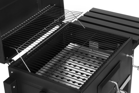 Grill Ogrodowy Z Pokrywą Antracyt Ruszt 53x34 cm Duży Metalowy