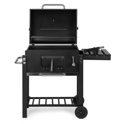 Grill Ogrodowy Z Pokrywą Antracyt Ruszt 53x34 cm Duży Metalowy