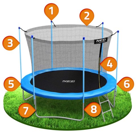 Trampolina Ogrodowa 10ft/312 cm z Siatką i Drabinką – Neo-Sport Trampolina Ogrodowa 10ft/312 cm z Siatką i Drabinką – Neo-Sport