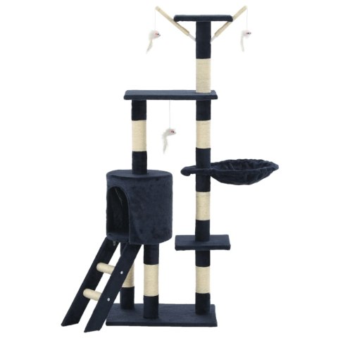 Drapak Dla Kota 138 Cm Ciemnoniebieski - Stabilny, Z Pluszem I Sizalem