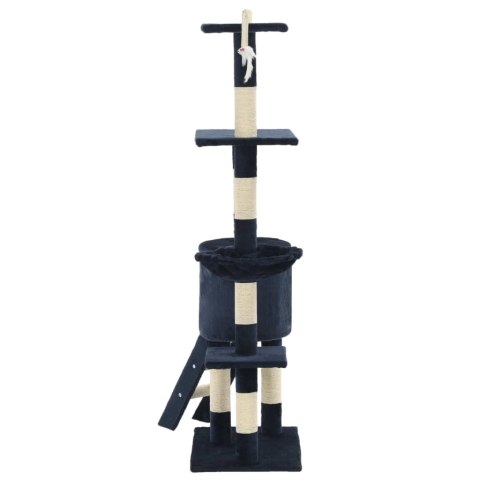 Drapak Dla Kota 138 Cm Ciemnoniebieski - Stabilny, Z Pluszem I Sizalem