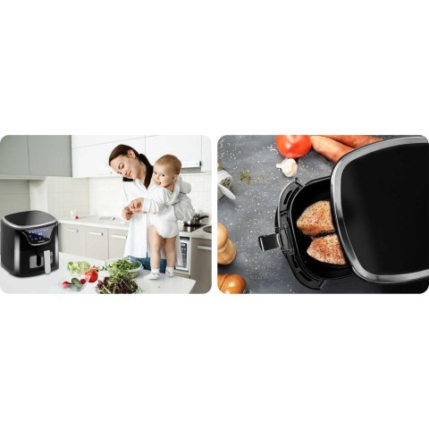 Frytkownica beztłuszczowa Air fryer BD-652 czarno-srebrna Frytkownica beztłuszczowa Air fryer BD-652 czarno-srebrna