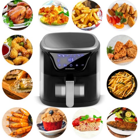Frytkownica beztłuszczowa Air fryer BD-652 czarno-srebrna Frytkownica beztłuszczowa Air fryer BD-652 czarno-srebrna