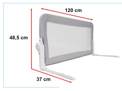 Barierka Ochronna do Łóżka 120 cm – Składana Osłonka Szara Barierka Ochronna do Łóżka 120 cm – Składana Osłonka Szara