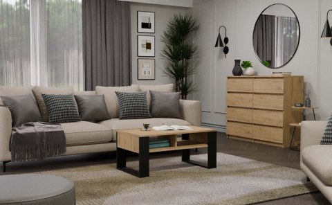 Stolik Kawowy Ława Modern - Dąb Artisan Czarny