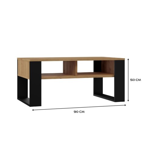 Stolik Kawowy Ława Modern - Dąb Artisan Czarny