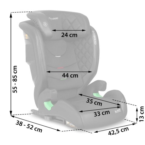 Fotelik samochodowy Nukido Louis ISOFIX i-Size (15-36 kg) - czarny