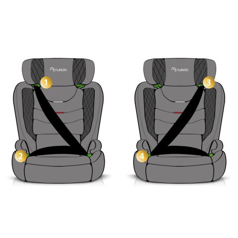 Fotelik samochodowy Nukido Louis ISOFIX i-Size (15-36 kg) - czarny