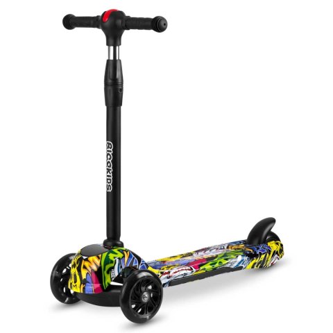 Hulajnoga trójkołowa Ricokids Piko - czarna w kolorowe wzory Hulajnoga trójkołowa Ricokids Piko - czarna w kolorowe wzory