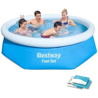 Basen Rozporowy Bestway 57448 244x61 cm – Okrągły, Dmuchany Kołnierz