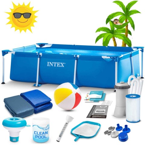 Basen Stelażowy INTEX 28272 300x200x75cm 15w1 Pompa Pokrywa Mata Zestaw