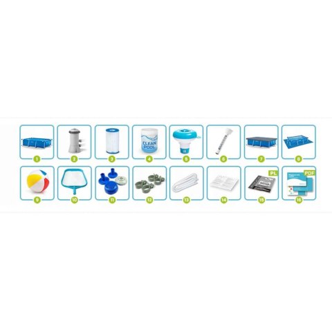 Basen Stelażowy INTEX 28272 300x200x75cm 15w1 Pompa Pokrywa Mata Zestaw