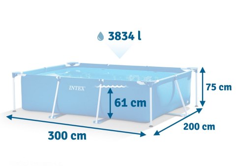 Basen Ogrodowy INTEX 300x200x75 2w1 Mata PVC Stelażowy 28272