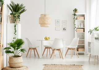Komplet 4 Krzeseł Skandynawskich ModernHome - Drewno Bukowe, Ekoskóra