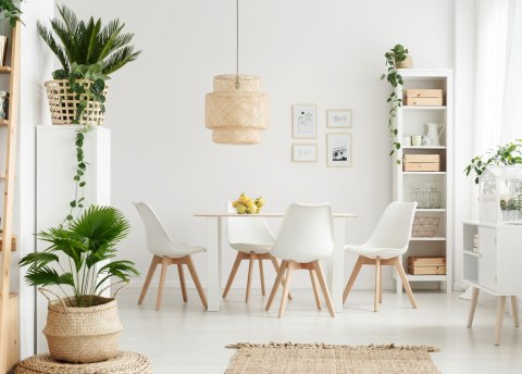 Komplet 4 Krzeseł Skandynawskich ModernHome - Drewno Bukowe, Ekoskóra Komplet 4 Krzeseł Skandynawskich ModernHome - Drewno Bukowe, Ekoskóra