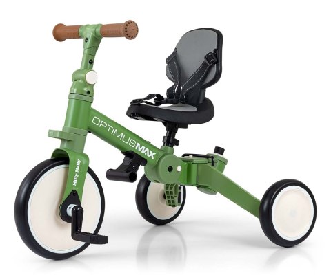 Milly Mally Optimus Max Rowerek 5w1 Trójkołowy Biegowy Z Rączką Green Milly Mally Optimus Max Rowerek 5w1 Trójkołowy Biegowy Z Rączką Green