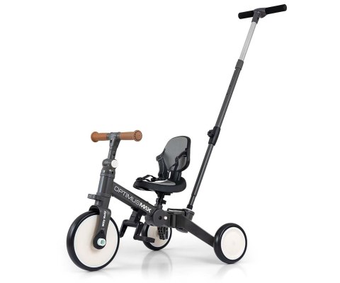 Milly Mally Optimus Max Rowerek 5w1 Trójkołowy Biegowy Z Rączką Grey Milly Mally Optimus Max Rowerek 5w1 Trójkołowy Biegowy Z Rączką Grey
