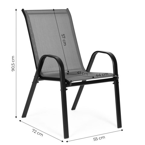 Krzesła Ogrodowe MultiGarden Komplet 4 Sztuki Szare Krzesła Ogrodowe MultiGarden Komplet 4 Sztuki Szare