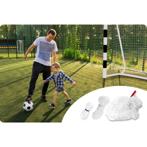 Siatka do bramki piłkarskiej 215x150 cm Neosport biała mocna