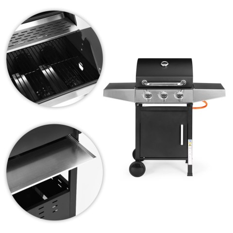 Grill Gazowy MultiGarden – 10.2 kW, 3 Palniki, Termometr i Żeliwny Ruszt Grill Gazowy MultiGarden – 10.2 kW, 3 Palniki, Termometr i Żeliwny Ruszt