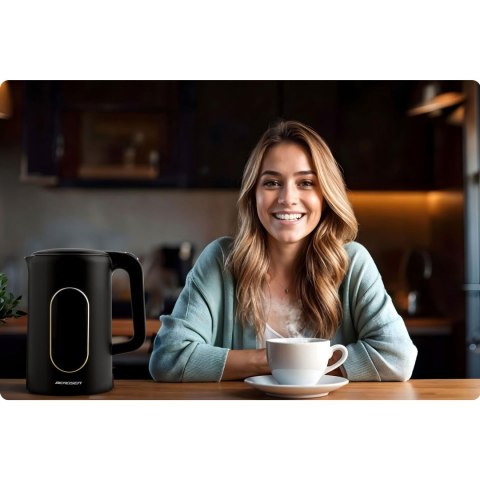 Czajnik Elektryczny Dotykowy Berdsen BD-712 – Regulacja , 1,7 L czarno-złoty