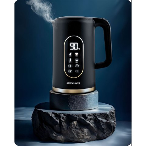 Czajnik Elektryczny Dotykowy Berdsen BD-712 – Regulacja , 1,7 L czarno-złoty