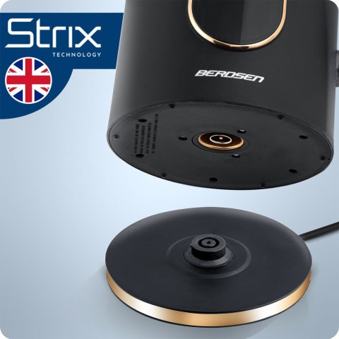 Czajnik Elektryczny Dotykowy Berdsen BD-712 – Regulacja , 1,7 L czarno-złoty