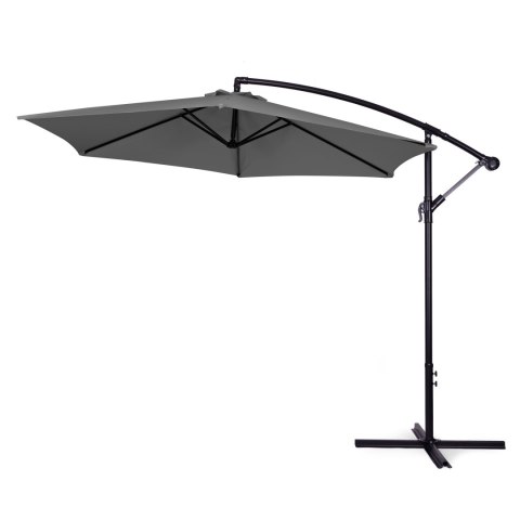Duży Parasol Ogrodowy Rozkładany MultiGarden - 300 cm - Szary