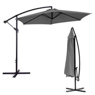 Duży Parasol Ogrodowy Rozkładany MultiGarden - 300 cm - Szary