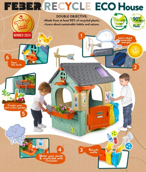 FEBER Domek ogrodowy Recycle Eco Segregacja Odpadów Zielona Energia FEBER Domek ogrodowy Recycle Eco Segregacja Odpadów Zielona Energia