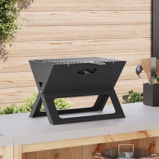 Przenośny Grill Węglowy Składany 46x31cm Stalowy
