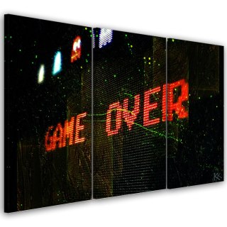 Tryptyk, obraz na płótnie, Game Over dla gracza - 150x100