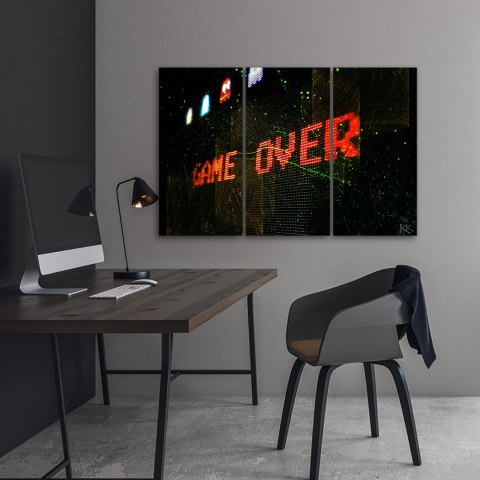 Tryptyk, obraz na płótnie, Game Over dla gracza - 150x100 Tryptyk, obraz na płótnie, Game Over dla gracza - 150x100